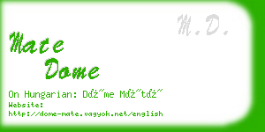 mate dome business card
